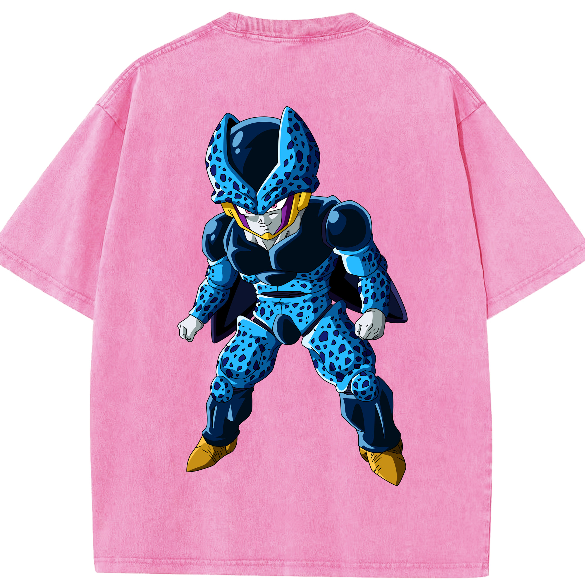 （画像用） ドラゴンボール セル DRAGON BALL Cell 綿100% ヴィンテージ風 半袖Tシャツ（背面プリント）